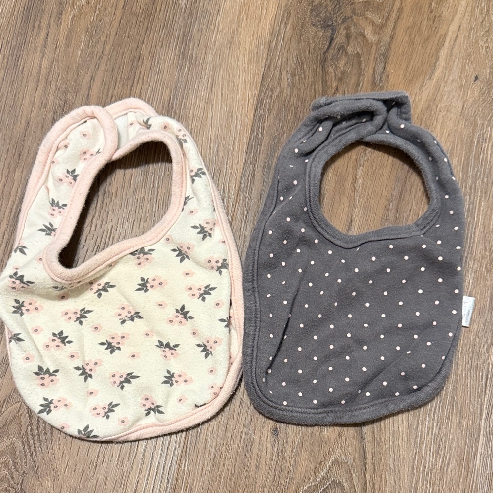 H&M Cream and Gray Baby Bib Set